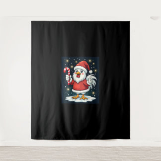 Santa Chicken Joy Wandteppich