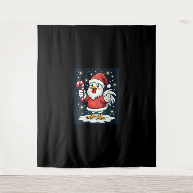 Santa Chicken Joy Wandteppich (Vorderseite)