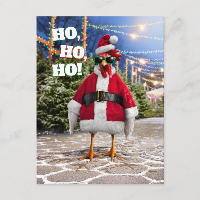 Santa Chicken Postkarte (Vorderseite)