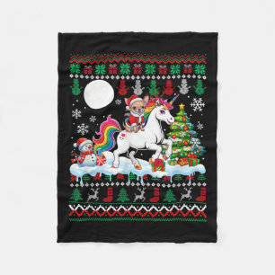 Santa Chihuahua Reitendes Einhorn Pullover Weihnac Fleecedecke