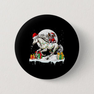 Santa Chihuahua Riding Pferd Weihnachtsbesitzer Ki Button