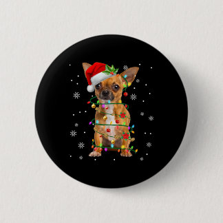 Santa Chihuahua Weihnachtslichter Xmas Hunde Liebh Button