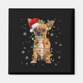 Santa Chihuahua Weihnachtslichter Xmas Hunde Liebh Magnet
