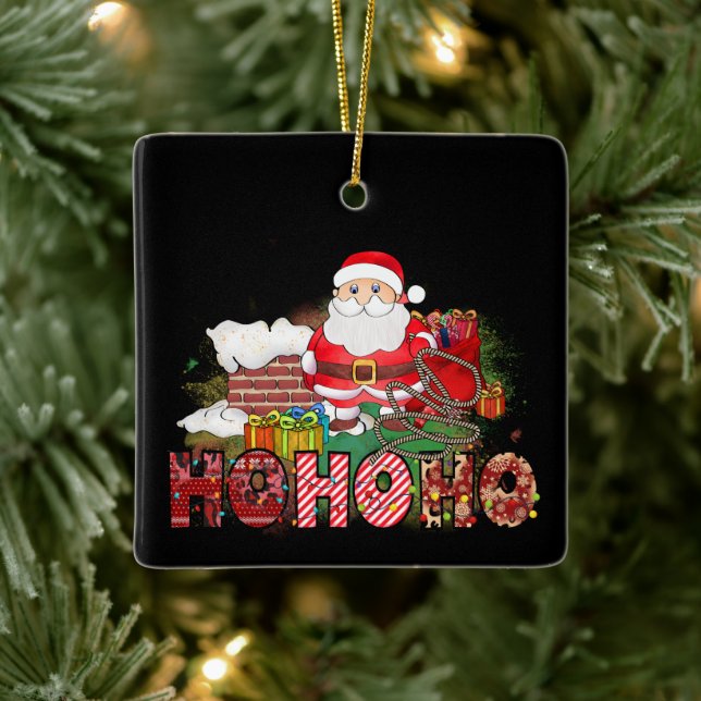 Santa Chimney Gifts Ho Ho Ho Keramikornament (Baum)