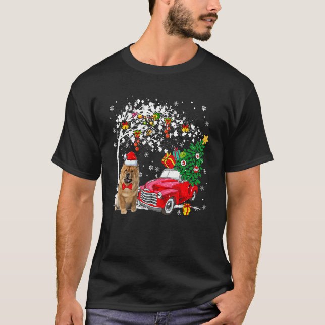 Santa Chow Chow Red Lieferwagen LKW Carry X Mas Tr T-Shirt (Vorderseite)