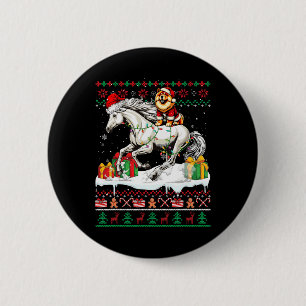 Santa Chow Chow Reiten Weihnachten Button