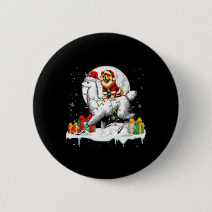 Santa Chow Chow Riding Llama Weihnachtsbesitzer Ki Button