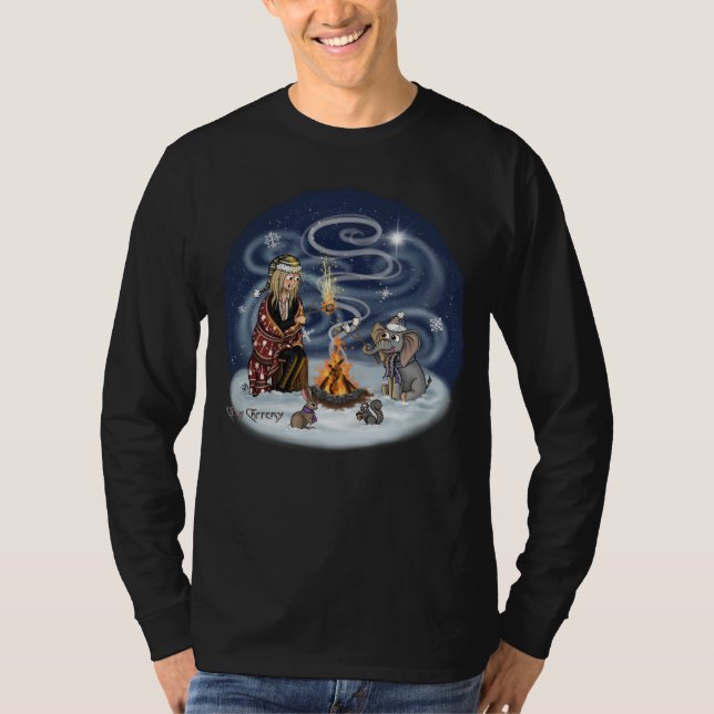 Santa Chris & Wilbur Fireside Friends Long Sleeve T-Shirt (Vorderseite)