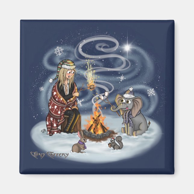 Santa Chris & Wilbur Fireside Friends Magnet (Vorne)
