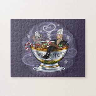 Santa Chris & Wilbur Hot Tubbin' Puzzle