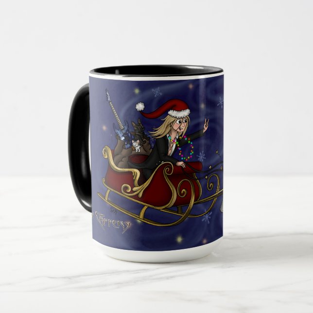 Santa Chris & Wilbur Sleigh Ride Tasse (Vorderseite Links)