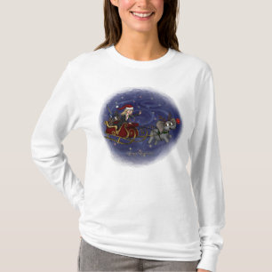 Santa Chris & Wilbur Sleigh Ride Women Long Sleeve T-Shirt
