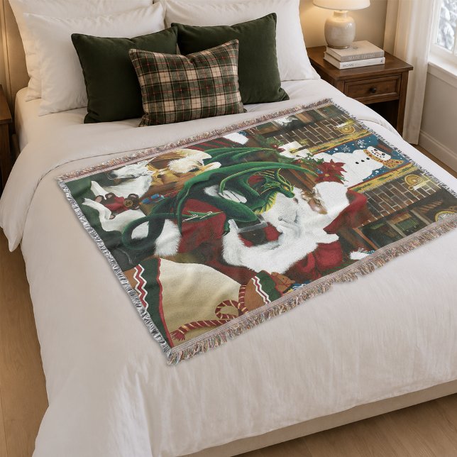 Santa Christmas Dragon Fantasy Decke (Von Creator hochgeladen)