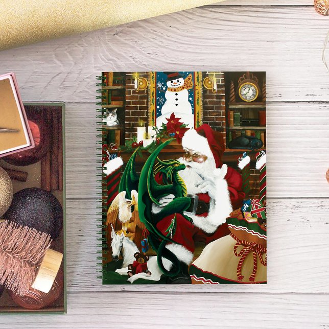 Santa Christmas Dragon Fantasy Notizbuch (Von Creator hochgeladen)