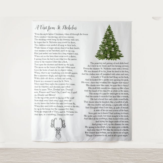 Santa Christmas Eve Story Wandteppich (Vorderseite)