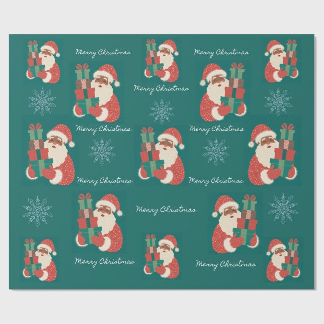 Santa Christmas  Geschenkpapier (Flach)