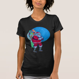 SANTA, CHRISTMAS GIFT SACK UND SPIELZEUG IM STARRY T-Shirt