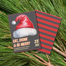 Santa Christmas Party Vintage Red  Einladung