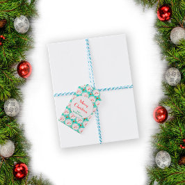 Santa Christmas Pickleball Ogee Pattern Geschenkanhänger