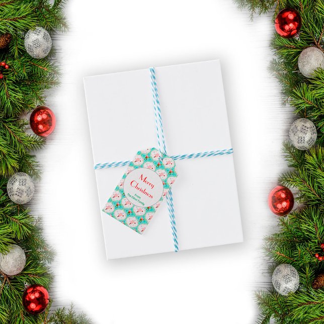 Santa Christmas Pickleball Ogee Pattern Geschenkanhänger (Von Creator hochgeladen)