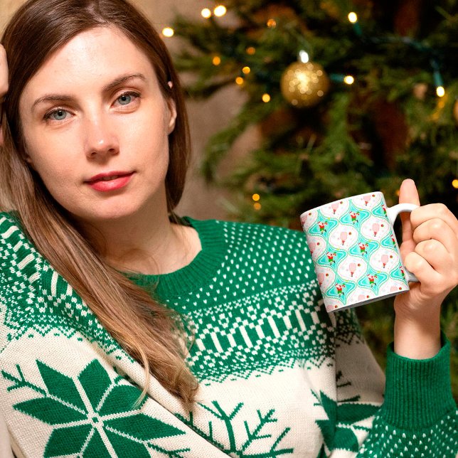 Santa Christmas Pickleball Ogee Pattern Kaffeetasse (Von Creator hochgeladen)