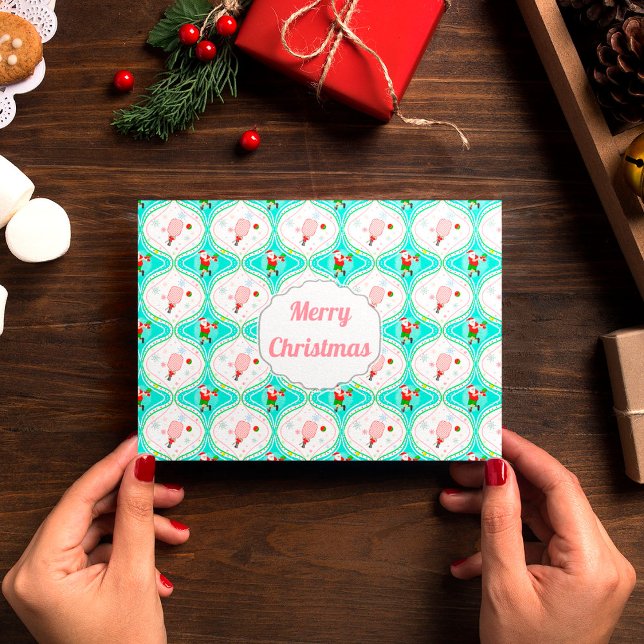  Santa Christmas Pickleball Ogee Pattern Karte (Von Creator hochgeladen)