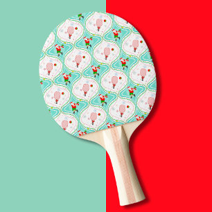 Santa Christmas Pickleball Ogee Pattern Tischtennis Schläger