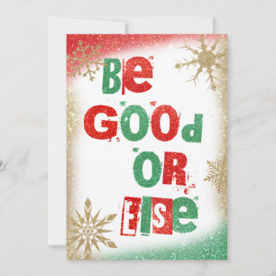 Santa Christmas Ransom Red Green und Gold Glitzer Einladung