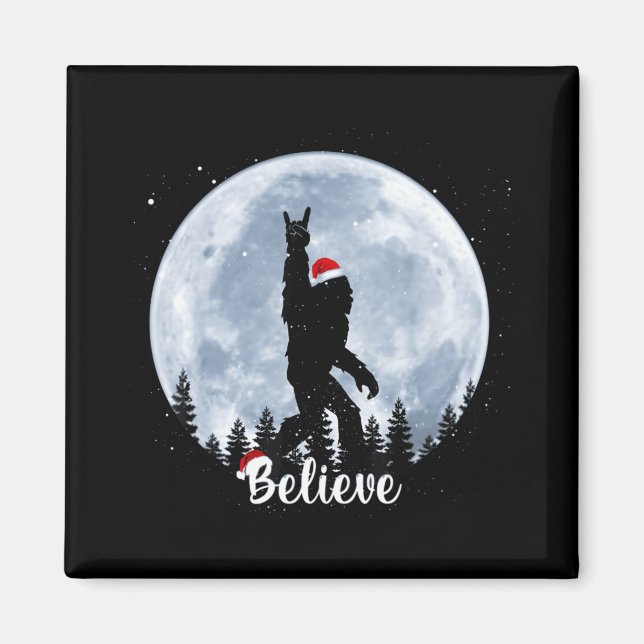 Santa Christmas Rock Sasquatch Xmas Girl T Shirt  Magnet (Vorne)