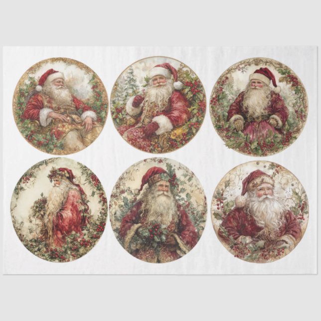 Santa Christmas Rounds Seidenpapier (Vorderseite)