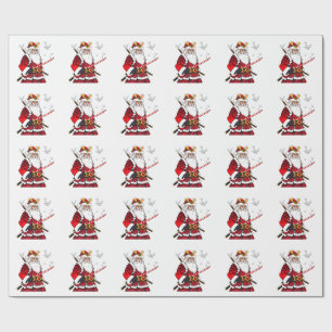 Santa Christmas Santa Claus Japanisch Art Samurai Geschenkpapier