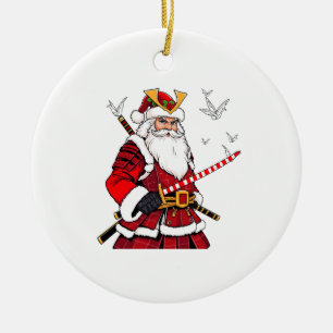 Santa Christmas Santa Claus Japanisch Art Samurai Keramik Ornament