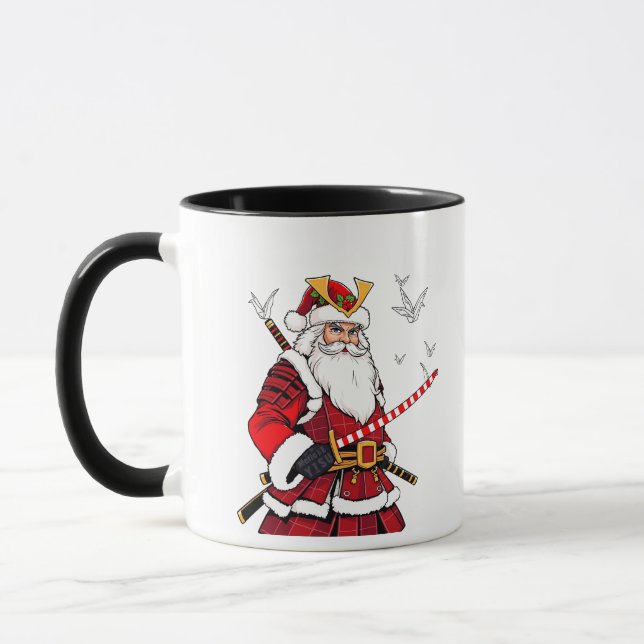 Santa Christmas Santa Claus Japanisch Art Samurai Tasse (Links)