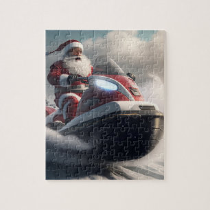 SANTA CHRISTMAS SNOWMOBILE JIGSAW PUZZLE