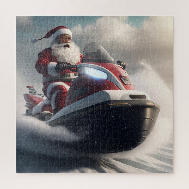 SANTA CHRISTMAS SNOWMOBILE JIGSAW PUZZLE (Vertikal)