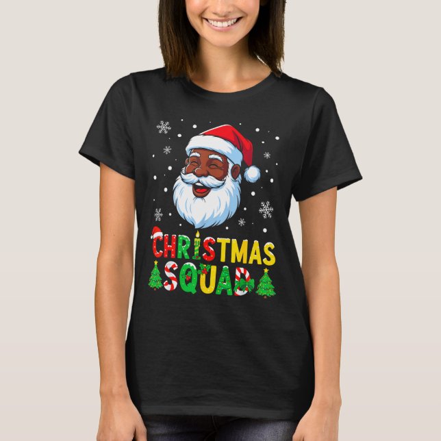 Santa Christmas Squad Black Men African American F T-Shirt (Vorderseite)
