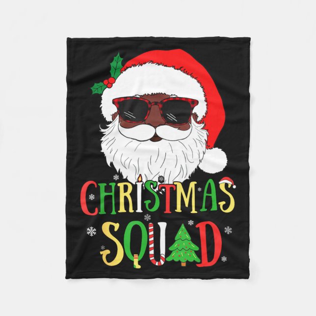 Santa Christmas Squad Black Men African American P Fleecedecke (Vorderseite)