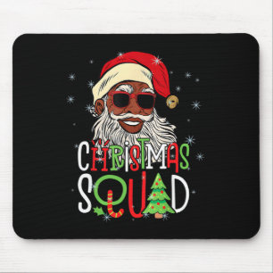 Santa Christmas Squad Black Men African American P Mousepad