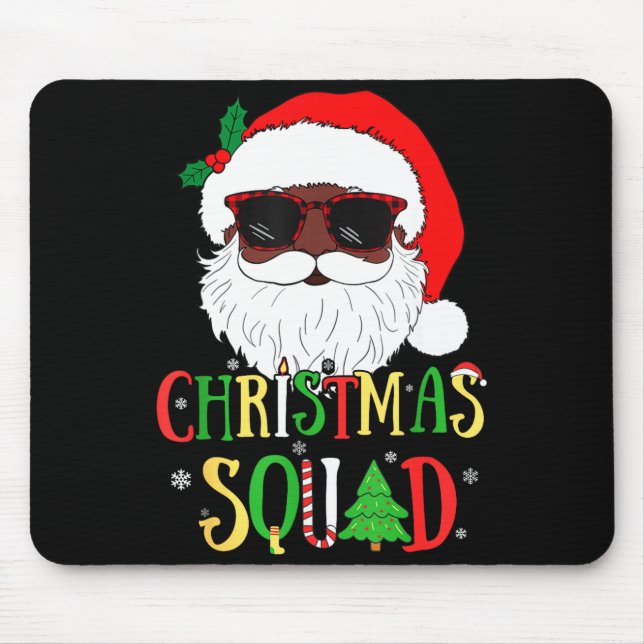 Santa Christmas Squad Black Men African American P Mousepad (Vorne)