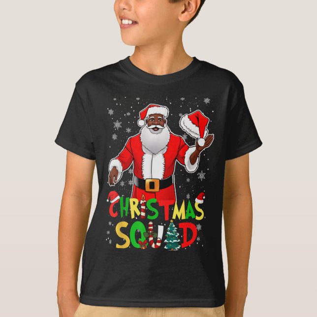 Santa Christmas Squad Black Men African American P T-Shirt (Vorderseite)