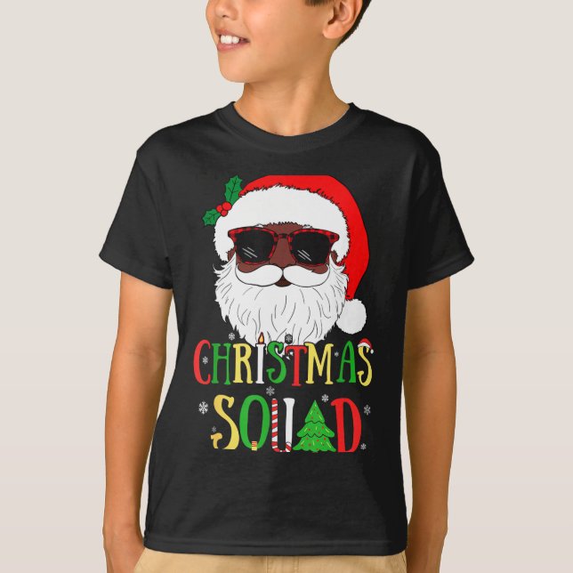 Santa Christmas Squad Black Men African American P T-Shirt (Vorderseite)