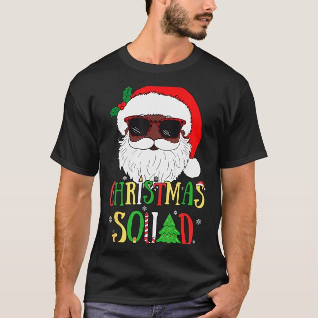 Santa Christmas Squad Black Men African American P T-Shirt (Vorderseite)