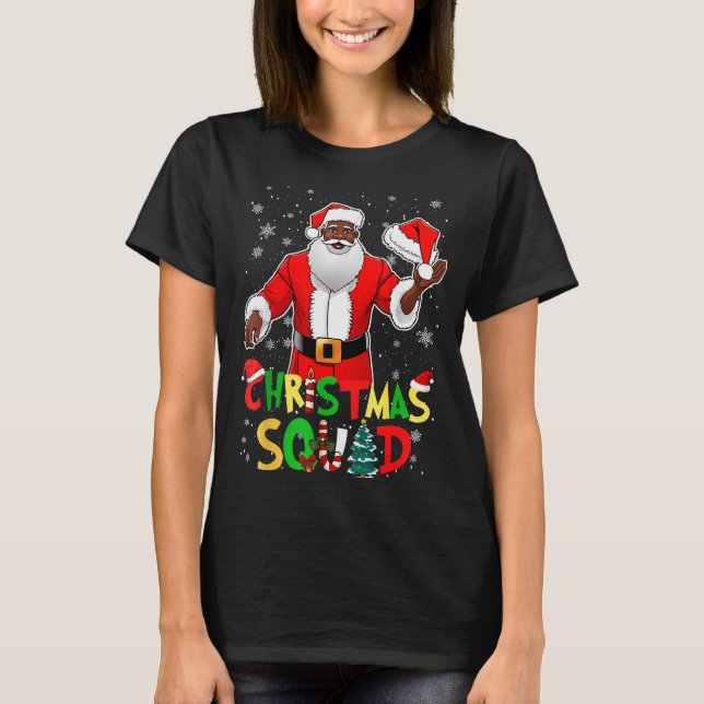 Santa Christmas Squad Black Men African American P T-Shirt (Vorderseite)