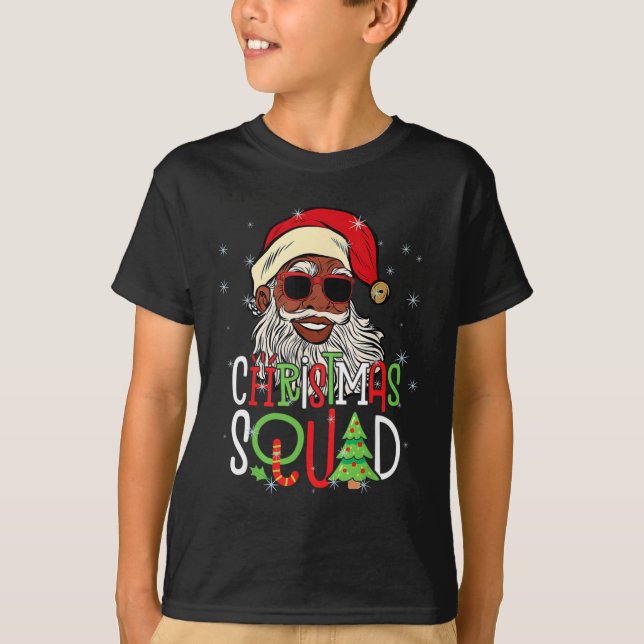 Santa Christmas Squad Black Men African American P T-Shirt (Vorderseite)