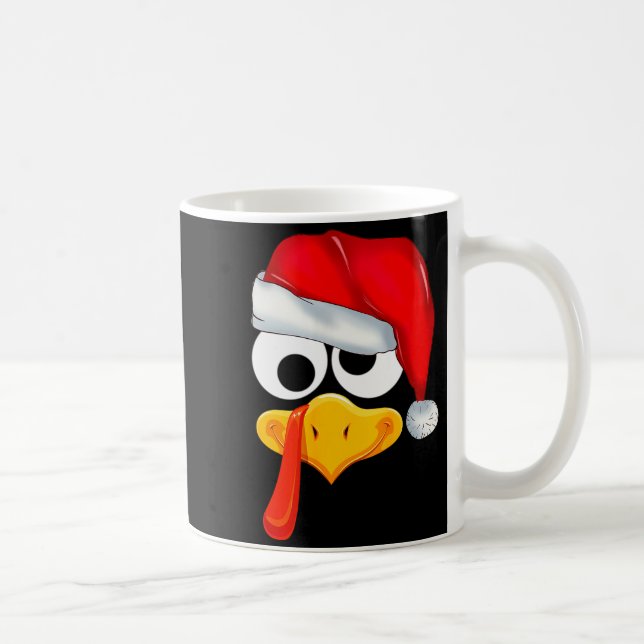 Santa Christmas Turkey Face Funny Family Matching  Kaffeetasse (Rechts)