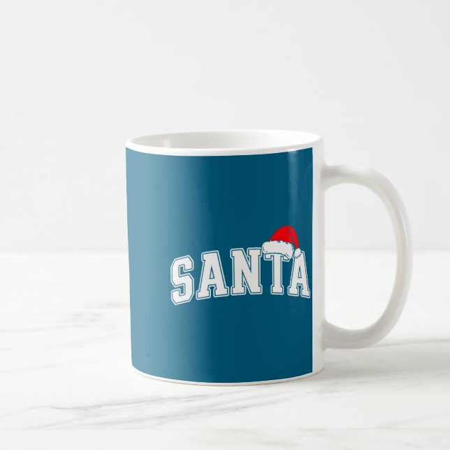 Santa Christmas Varsity Text With Hat Family Xmas  Kaffeetasse (Rechts)