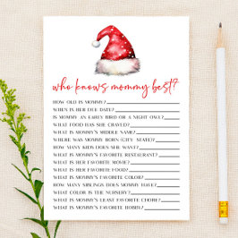 Santa Christmas Who Knows Mommy Baby Shower Game Briefpapier