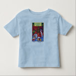 Santa Christmas Wish Kleinkind T-shirt<br><div class="desc">Weihnachts-Weihnachtskunst auf T - Shirt und Geschenken zeigt unser originelles Kunstwerk der glühenden alten Elfe, St. Nicholas auf dem Boden, mit einem braunen Welpenhund auf seinem großen runden Bauch, der versucht, den Polka-Dot umhüllten Hündchen in der Hand des Weihnachtsmanns zu bekommen, seinen Weihnachtswunsch. Dekorieren Sie Ihre Zuhause oder die Mailboxen...</div>