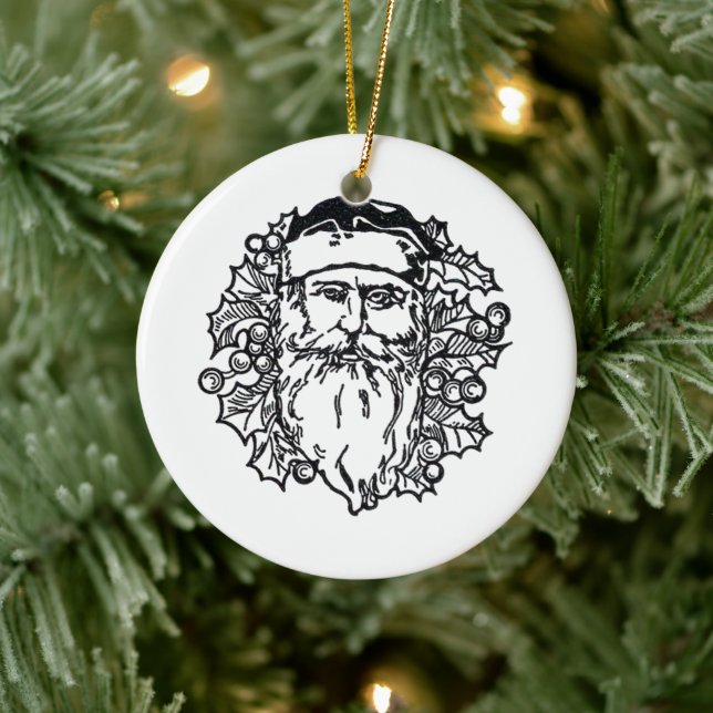 Santa Circle Keramikornament (Baum)
