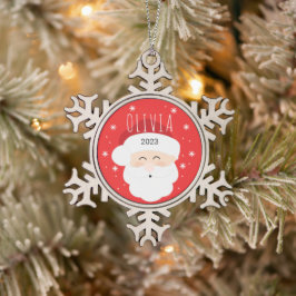 Santa Circle Snowflake Ornament